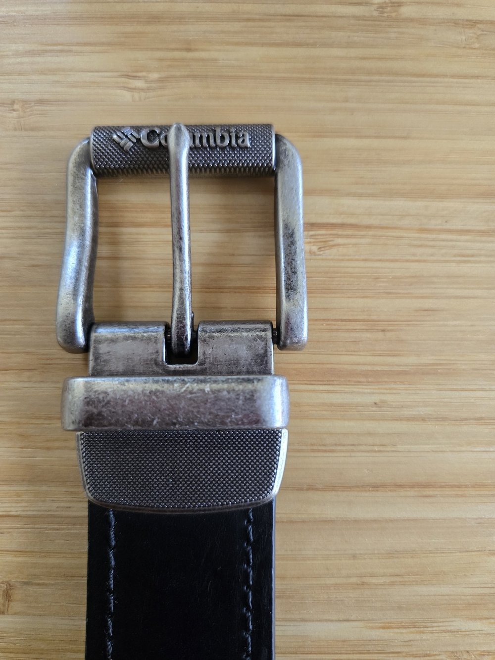 Columbia Black Men’s Belt with Antique Silver Buckle